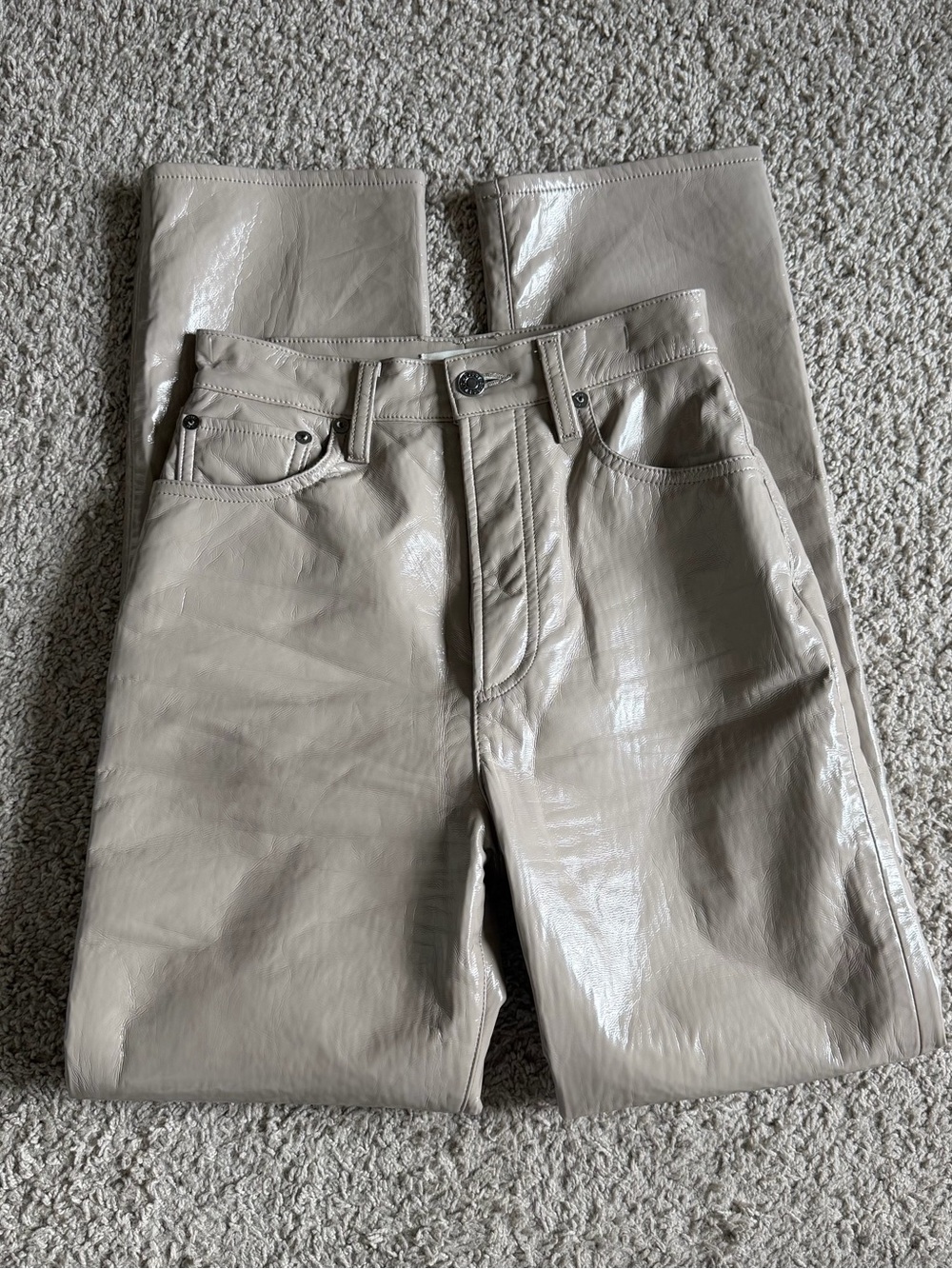 AGOLDE Recycled Leather 90s Pinch Waist High Rise Pants